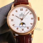 Super replica Omega De Ville rose gold case 2824-2 self-winding mechanical multi-function watch 